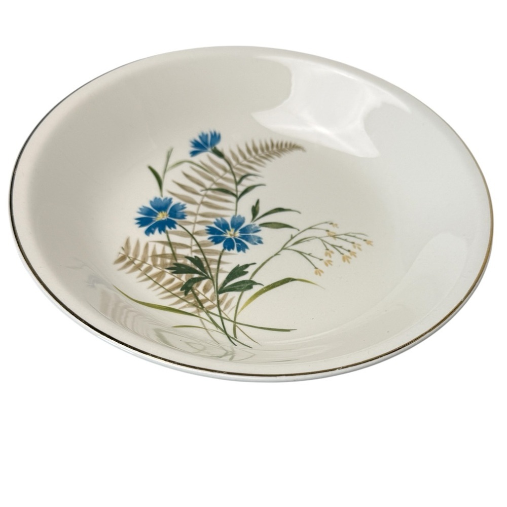 Paden City Pottery Bluebell Bowl /Dinner Plate USA Oven Proof 8” Wildflower MCM - Picture 2 of 16